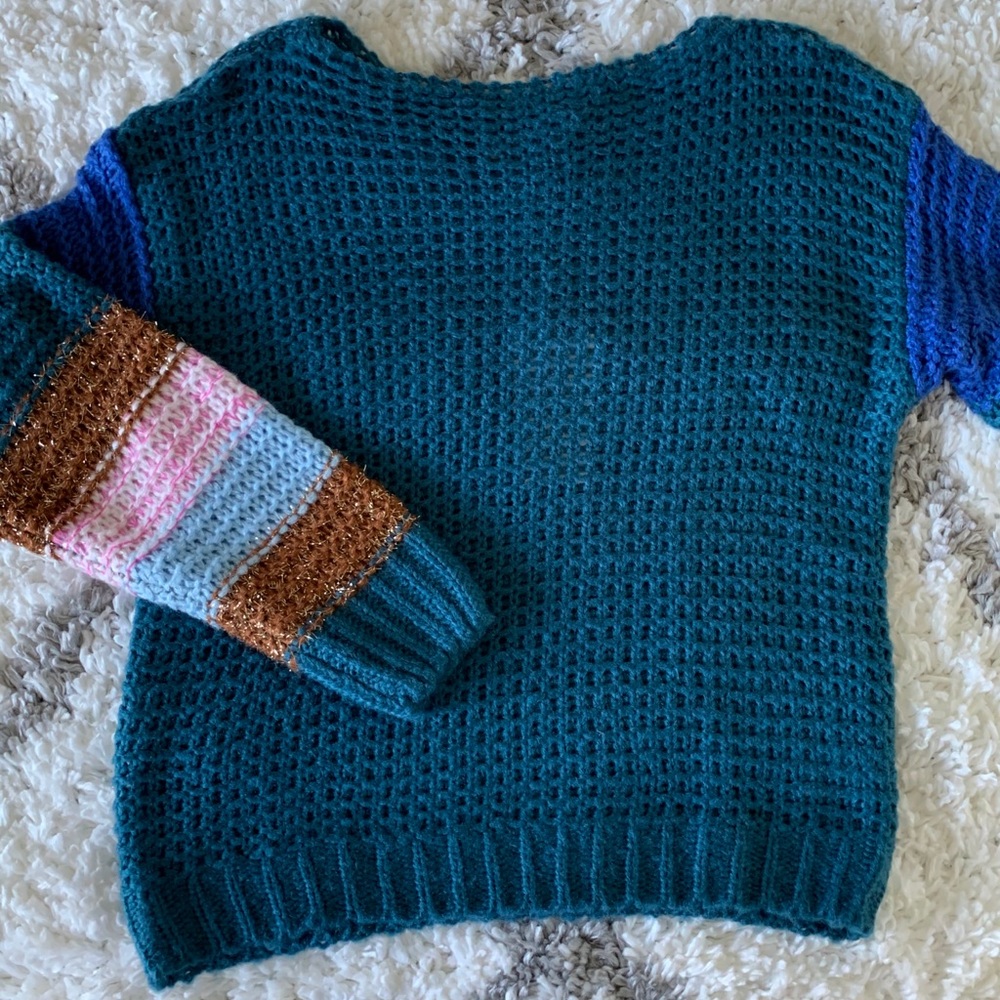 Boatneck Stripe Sleeve Sweater